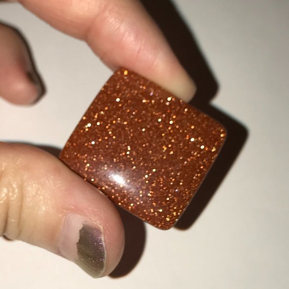 Square Gold Goldstone Pin - Picture 2 of 5